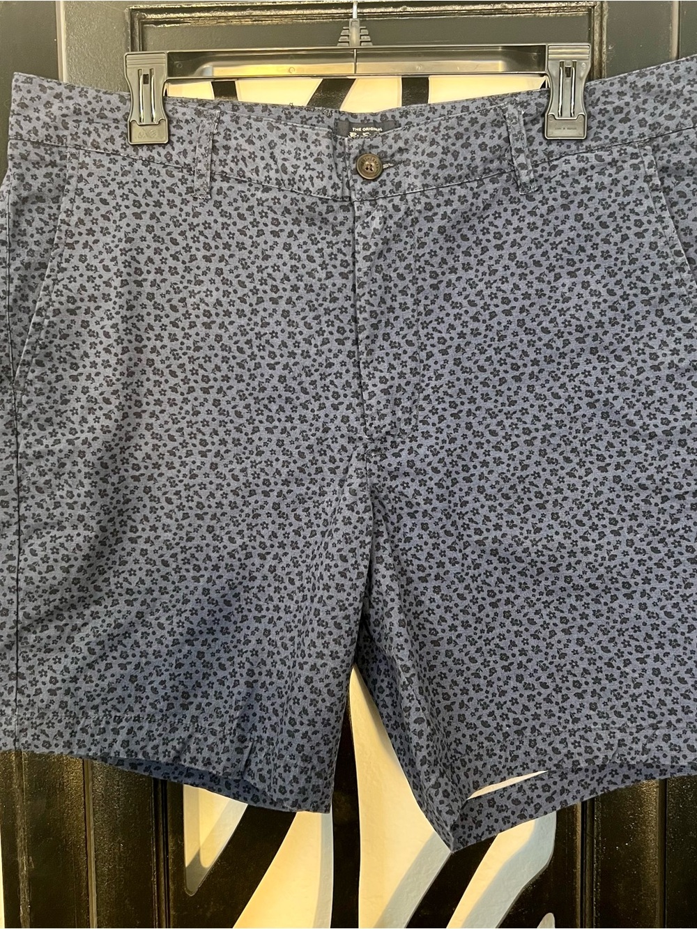 Ben Sherman Stretch Regular Fit Blue Floral Print Size 36W Men's Shorts Golf